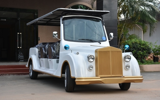 Golden 8-11 Passengers Electric Vintage Cars For Hotel / Resort VIP Reception